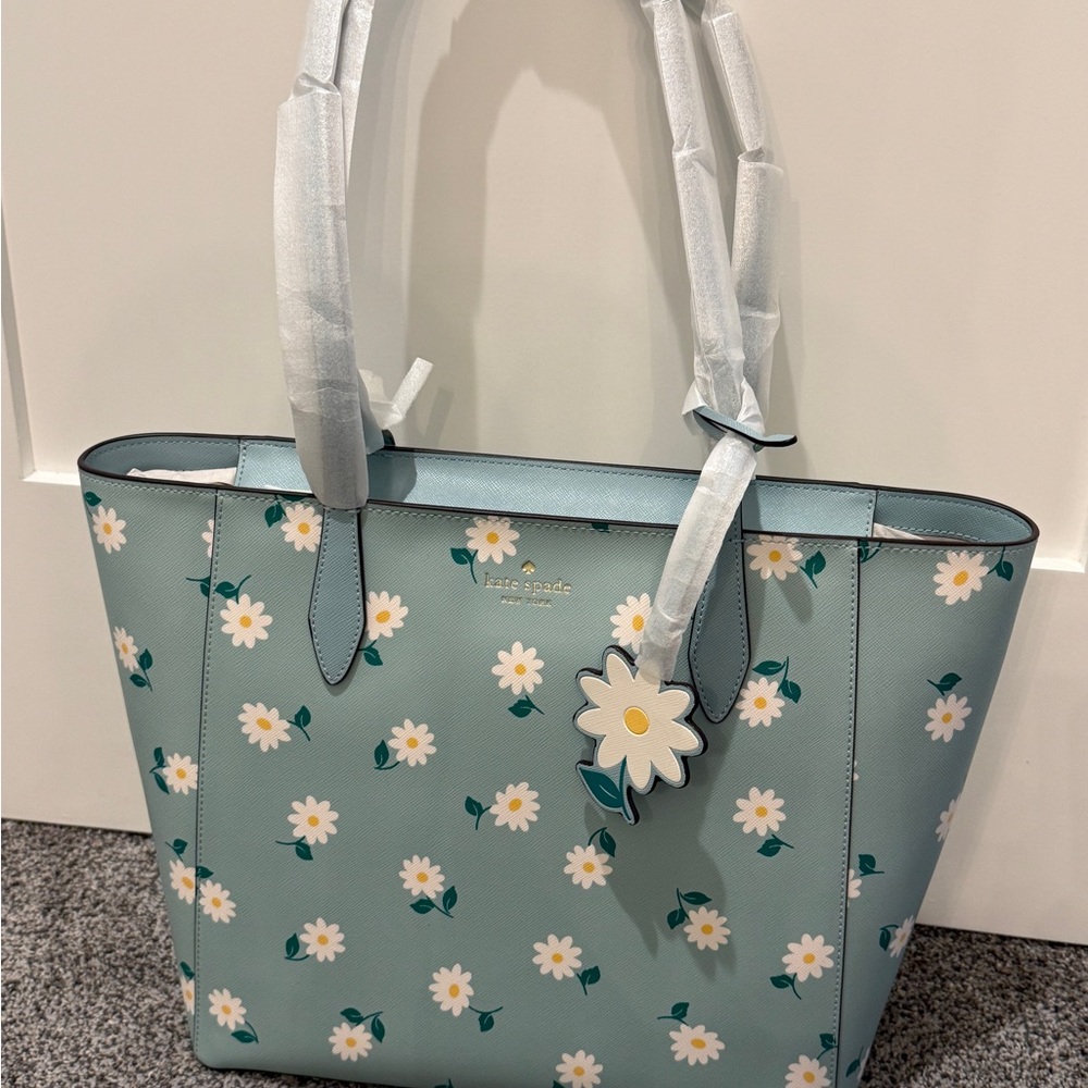 Kate Spade Light Blue Daisy Print Tote